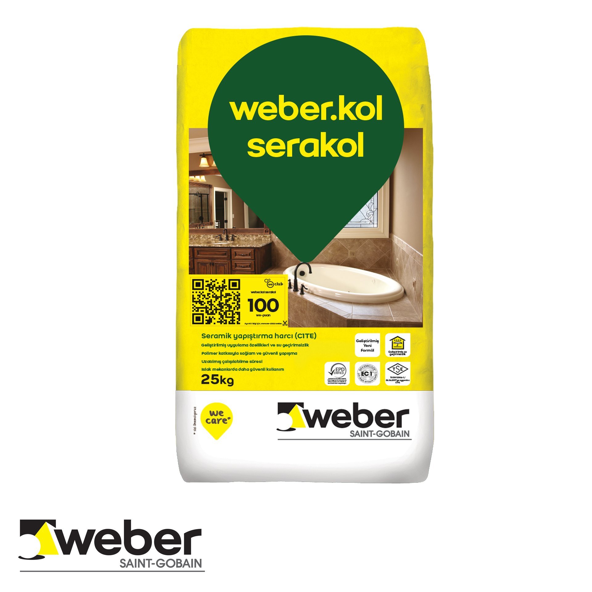 Weber Kol Serakol White Adhesive 25 Kg